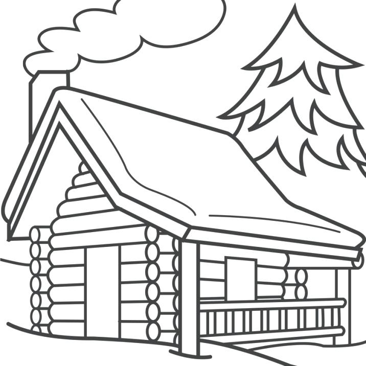 716x716 Log Cabin Coloring Page Cab Colorg Cab Colorg Free Printable Log