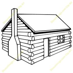 236x236 Log Cabin Coloring Pages