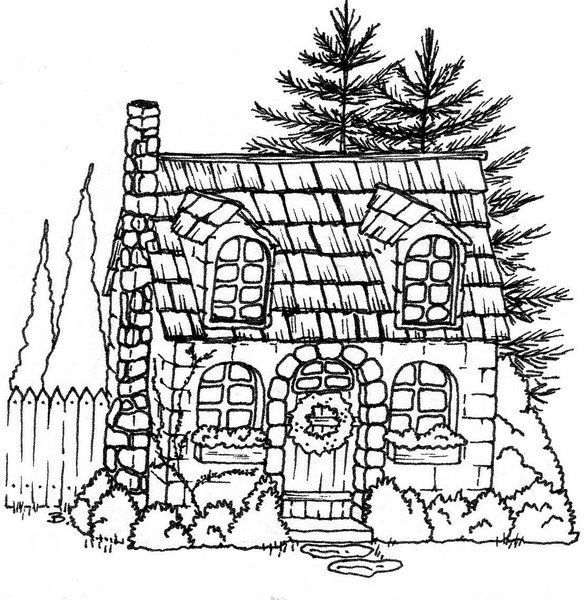 584x600 Top 93 Cabin Coloring Pages