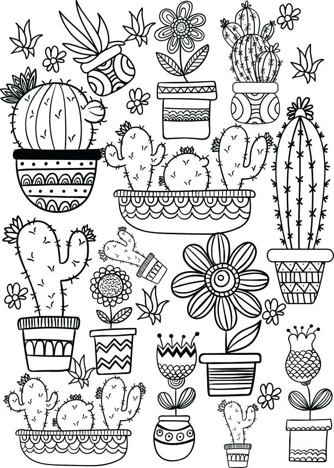 Cactus Coloring Pages 27500 671x939 Cactus Coloring Pages 27500