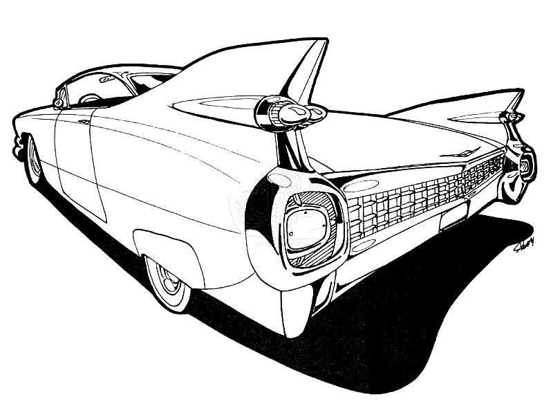 800x600 1959 Cadillac Drawing Embroidery 1959 Cadillac