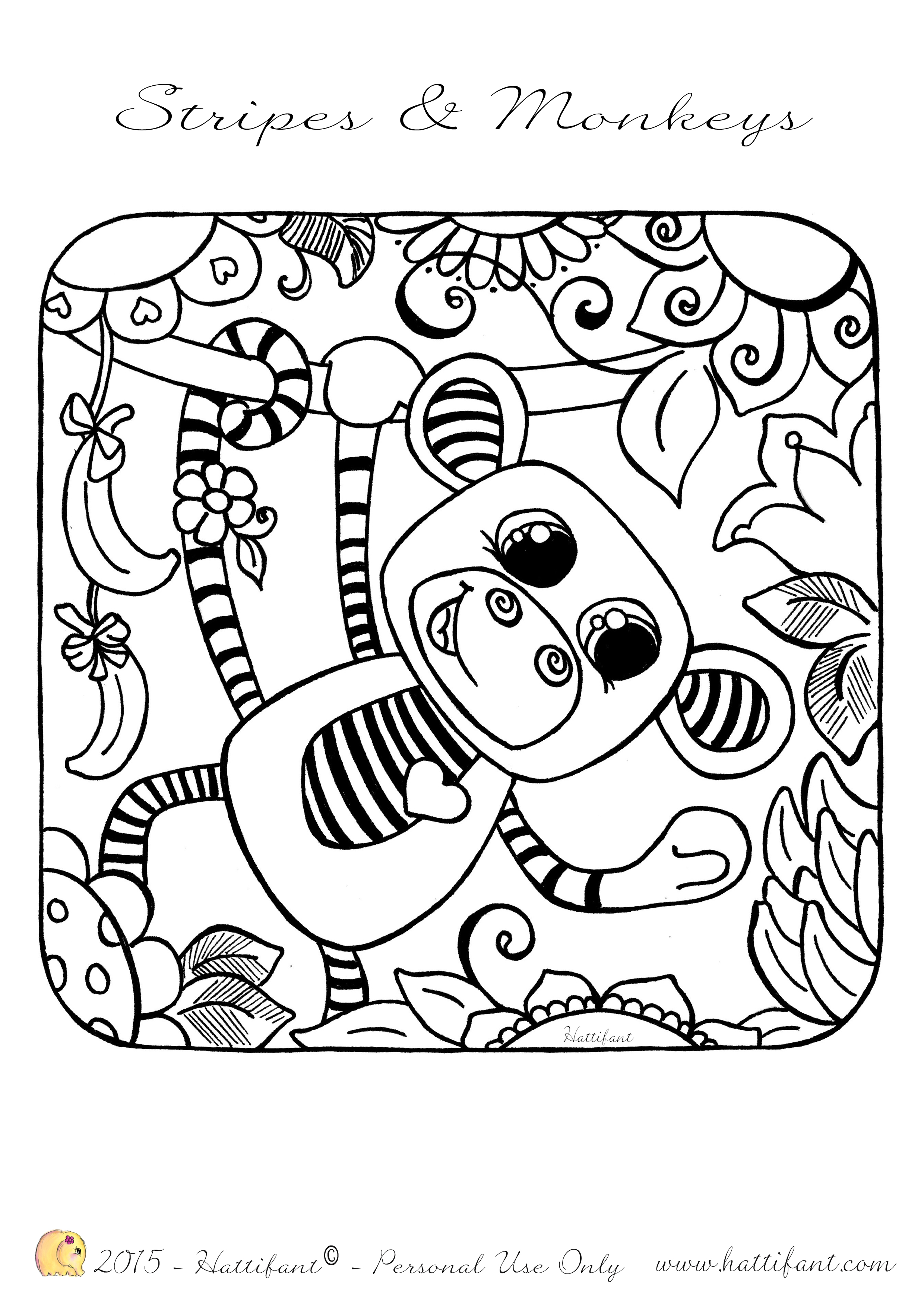 Stripy Cuties To Color 2480x3508 Stripy Cuties To Color