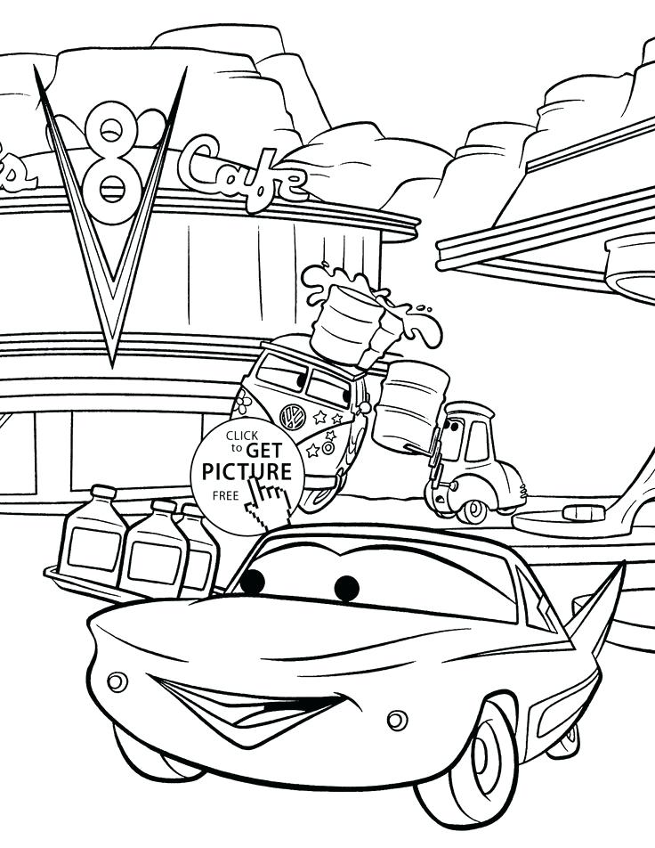 Cars Disney Coloring Pages Cars Cafe 8 Coloring Page For Kids 736x952 Cars Disney Coloring Pages Cars Cafe 8 Coloring Page For Kids
