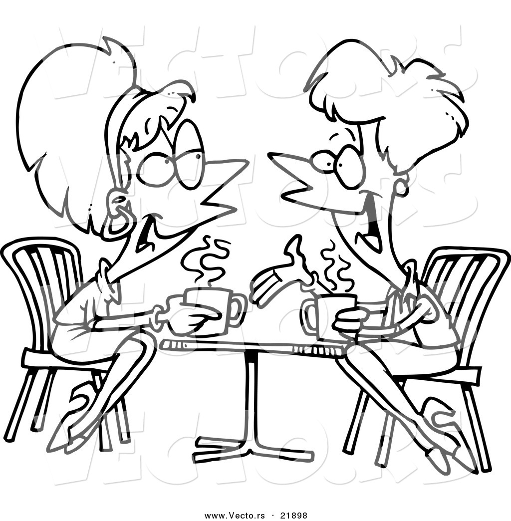 Vector Of A Cartoon Black And White Outline Design Of Friends 1024x1044 Vector Of A Cartoon Black And White Outline Design Of Friends