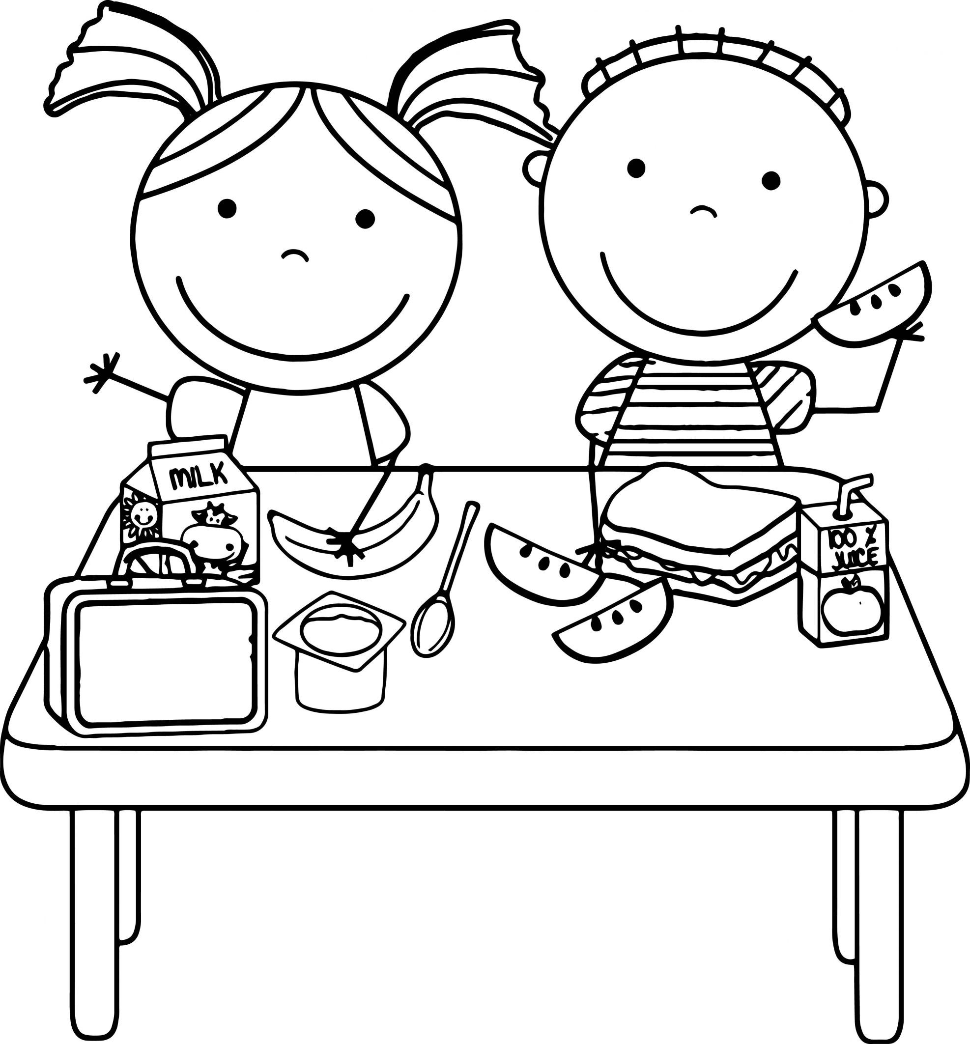 Lunch Coloring Page 1974x2125 Lunch Coloring Page