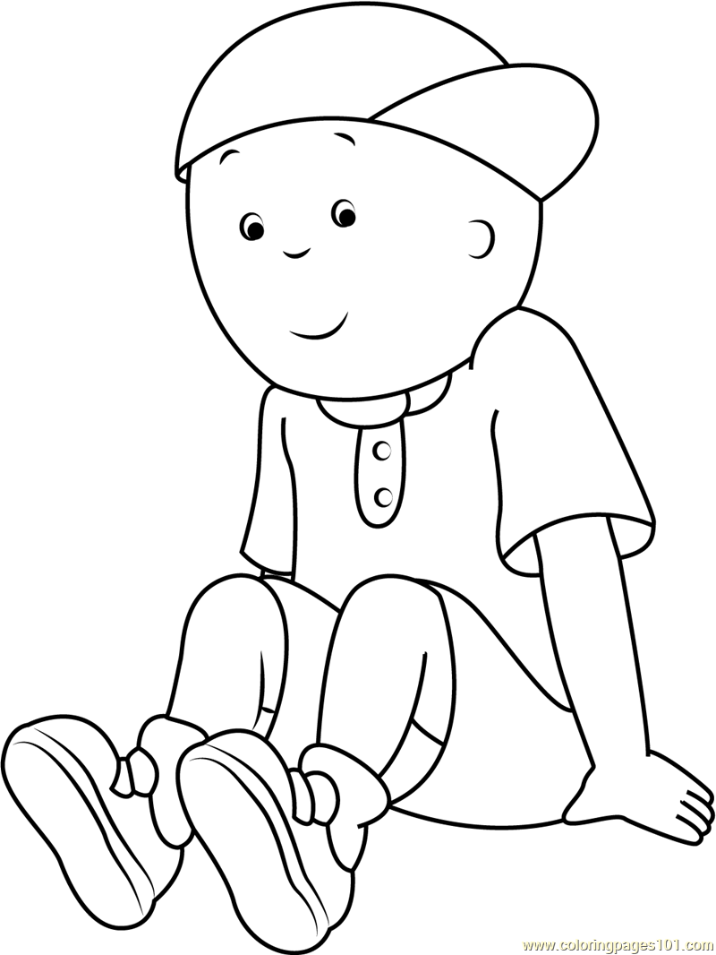 800x1066 Caillou Sitting Alone Coloring Page