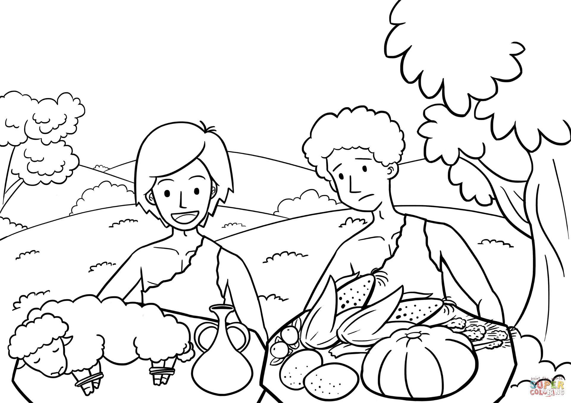 1920x1357 Cain And Abel Coloring Pages