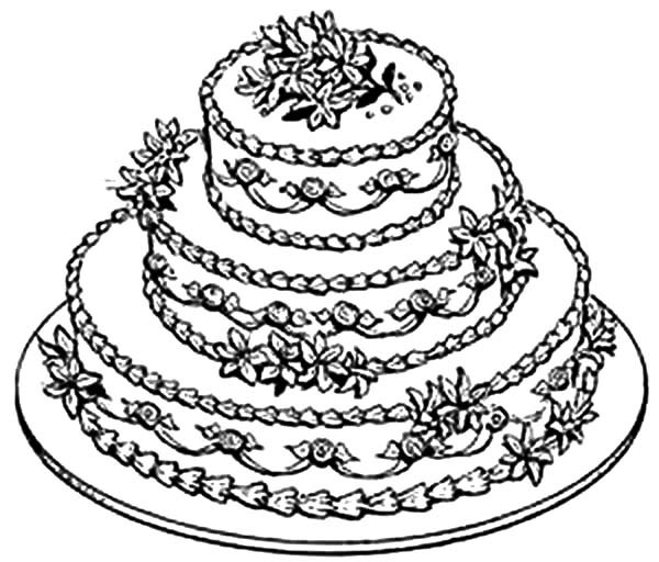 Beautiful Wedding Cake Coloring Pages Best Place To Color 600x512 Beautiful Wedding Cake Coloring Pages Best Place To Color