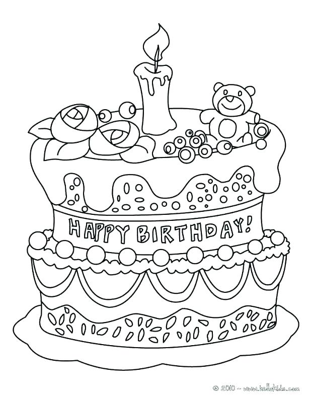 Free Birthday Coloring Pages With Birthday Cake Coloring Pictures 618x799 Free Birthday Coloring Pages With Birthday Cake Coloring Pictures