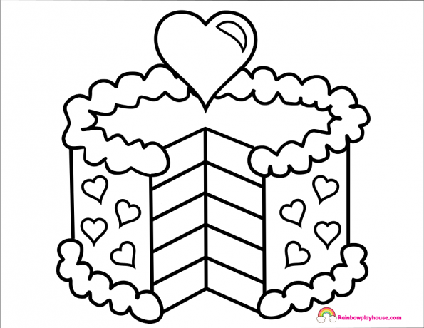 Rainbow Cake Coloring Page 595x460 Rainbow Cake Coloring Page