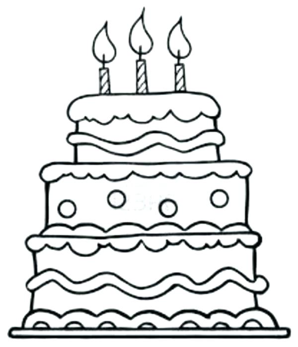 Birthday Cake Coloring Page With Medium Size Of Birthday Cake 600x698 Birthday Cake Coloring Page With Medium Size Of Birthday Cake