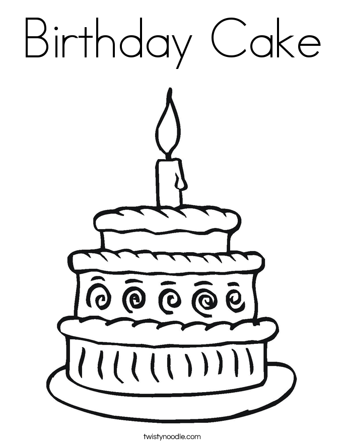 Cake Printable Coloring Pages