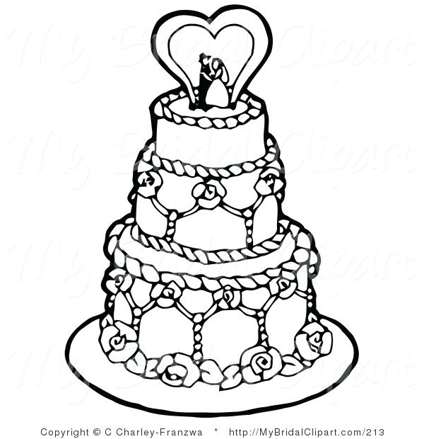 600x620 Coloring Page Cake Bridal Of A Coloring Page Black And White