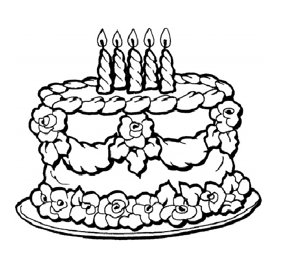 586x531 Birthday Cake Printable Coloring Pages