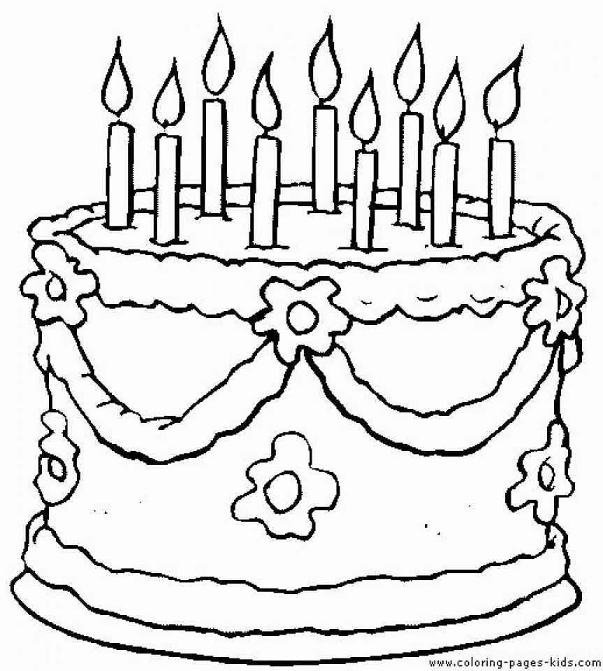 863x960 Birthday Cake Printable Coloring Pages 7