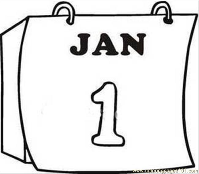 Calendar Page Clipart Image Coloring Page 650x569 Calendar Page Clipart Image Coloring Page