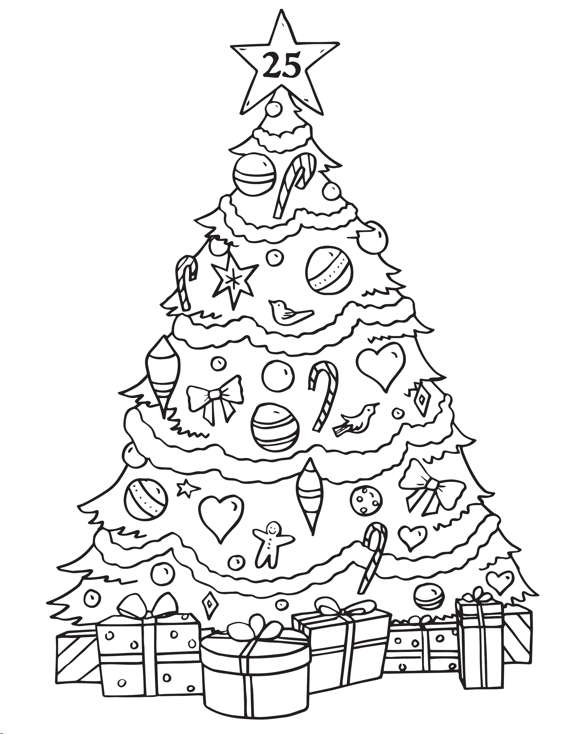 Christmas Tree Advent Calendar Coloring Page 2389x2998 Christmas Tree Advent Calendar Coloring Page
