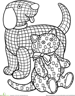Color The Gingham Dog And The Calico Cat Worksheet 301x387 Color The Gingham Dog And The Calico Cat Worksheet