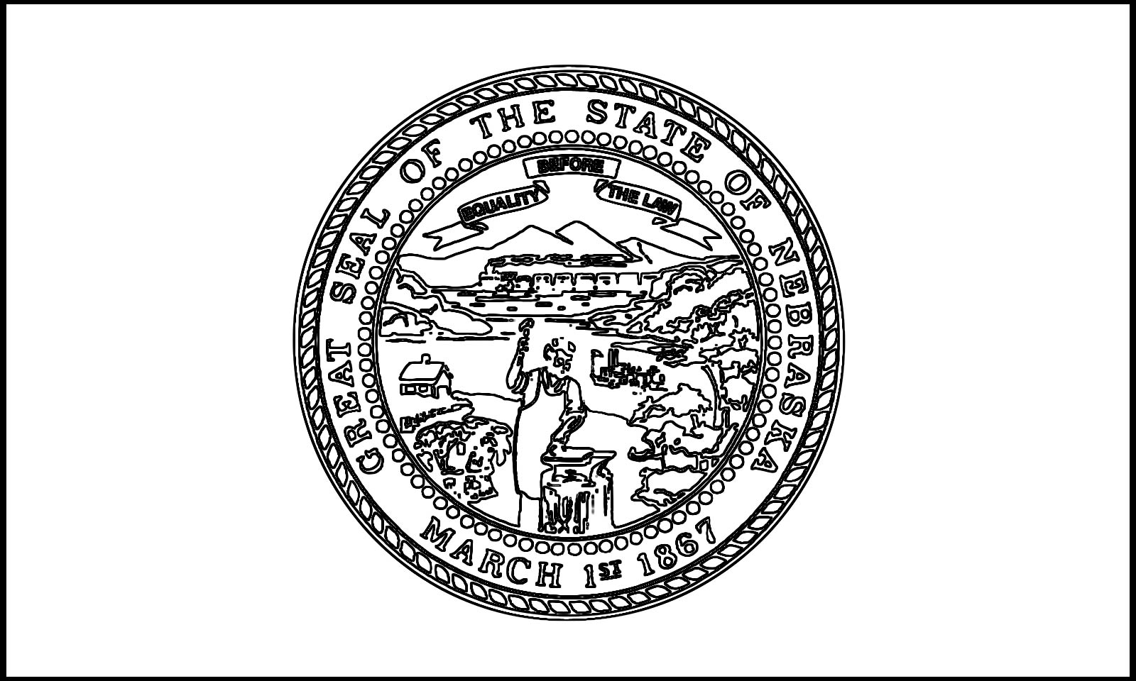 Crammed Oregon State Flag Coloring Page Califo 1600x960 Crammed Oregon State Flag Coloring Page Califo