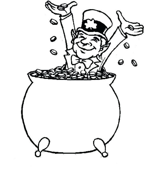 600x706 Gold Coloring Pages Pot Of Gold Coloring Page Pot Of Gold Coloring