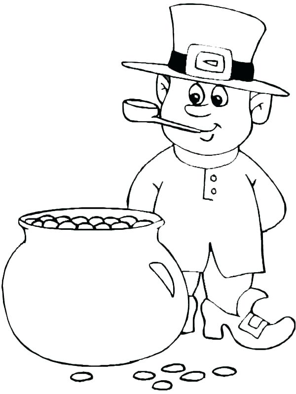 600x799 Gold Coloring Pages Pot Gold Coloring Page Rainbow And Pot