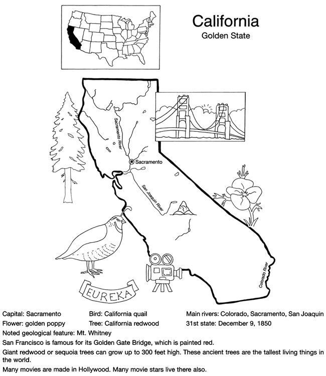 California State Symbols Coloring Pages Color Bros 650x750 California State Symbols Coloring Pages Color Bros