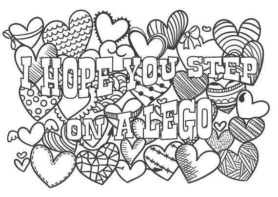 570x403 Cute Insult Calming Coloring Page With Ornaments. By Paperbro