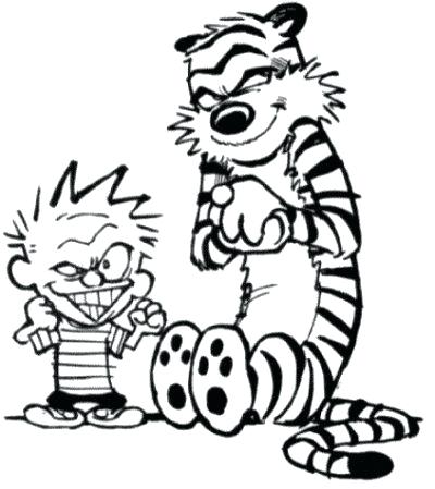 400x449 Calvin Hobbes Coloring Pages Evil Laughter Calvin