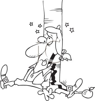 329x350 Coloring Page Cartoon Of Isaac Newton Discovering Gravity After