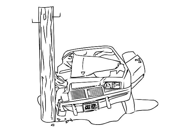 600x425 Camaro Cars Crashing Electricity Pole Coloring Pages Best Place
