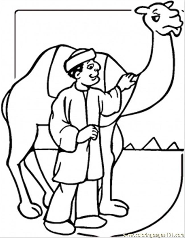 Camel And Egyptian Man Coloring Page 650x836 Camel And Egyptian Man Coloring Page