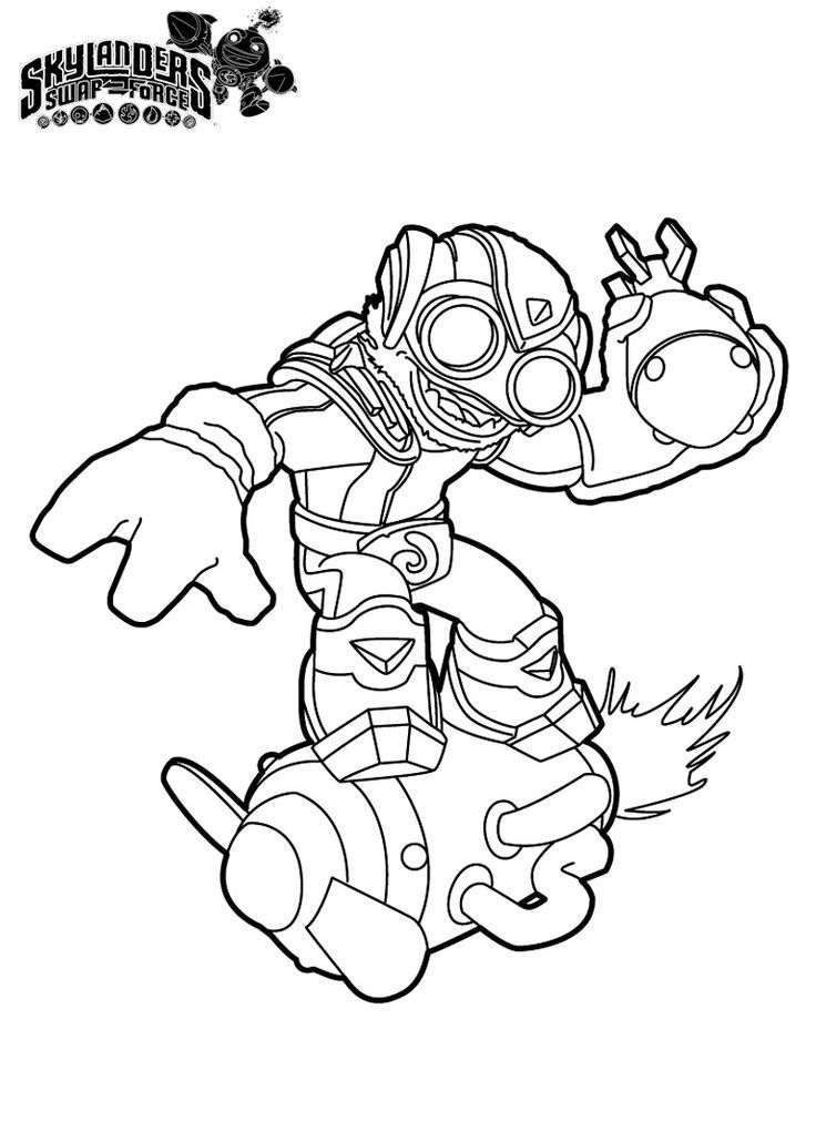 Skylanders Swap Force Coloring Pages 736x1030 Skylanders Swap Force Coloring Pages