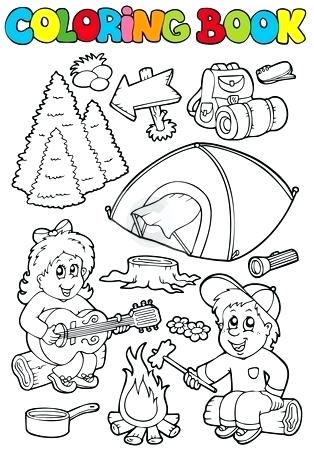 Campfire Coloring Pages Camping Coloring Page Sitting Around 314x450 Campfire Coloring Pages Camping Coloring Page Sitting Around