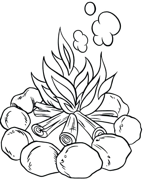 600x746 Coloring Camping Coloring Page