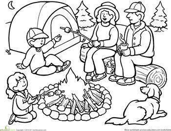 350x267 Camping Coloring Pages For Kids Color Bros