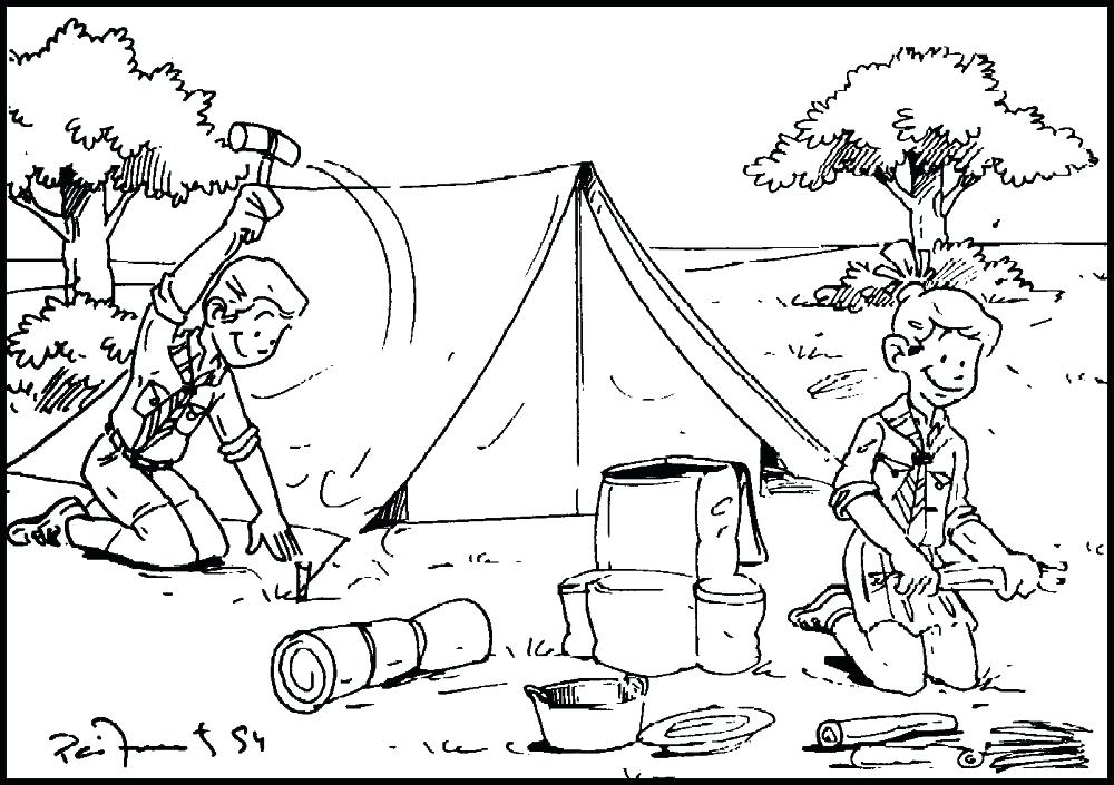 1000x705 Camping Coloring Page Camping Coloring Pages Boys Scout A Camping