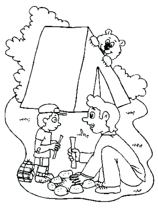 Camping Coloring Page Camping Coloring Pages Campfire Coloring 600x831 Camping Coloring Page Camping Coloring Pages Campfire Coloring