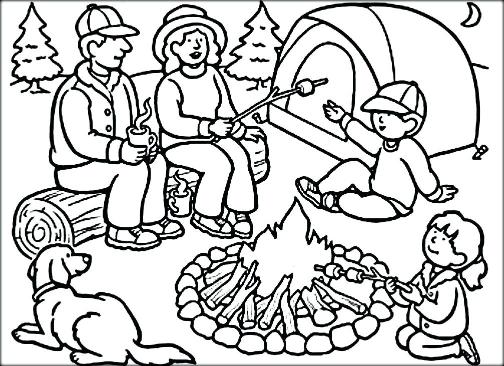 1007x731 Camping Coloring Pages Camping Coloring Page Camping Colouring