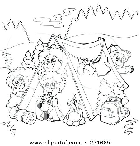 450x470 Camping Coloring Pages Kids Camping Coloring Pages Camping