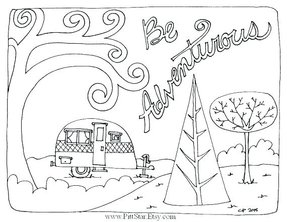 570x441 Camping Coloring Pages Camping Coloring Pages With Camping