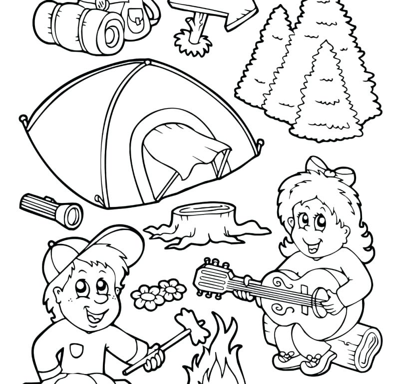 795x768 Camping Coloring Pages Sheets And Pictures Color Online Camping 1