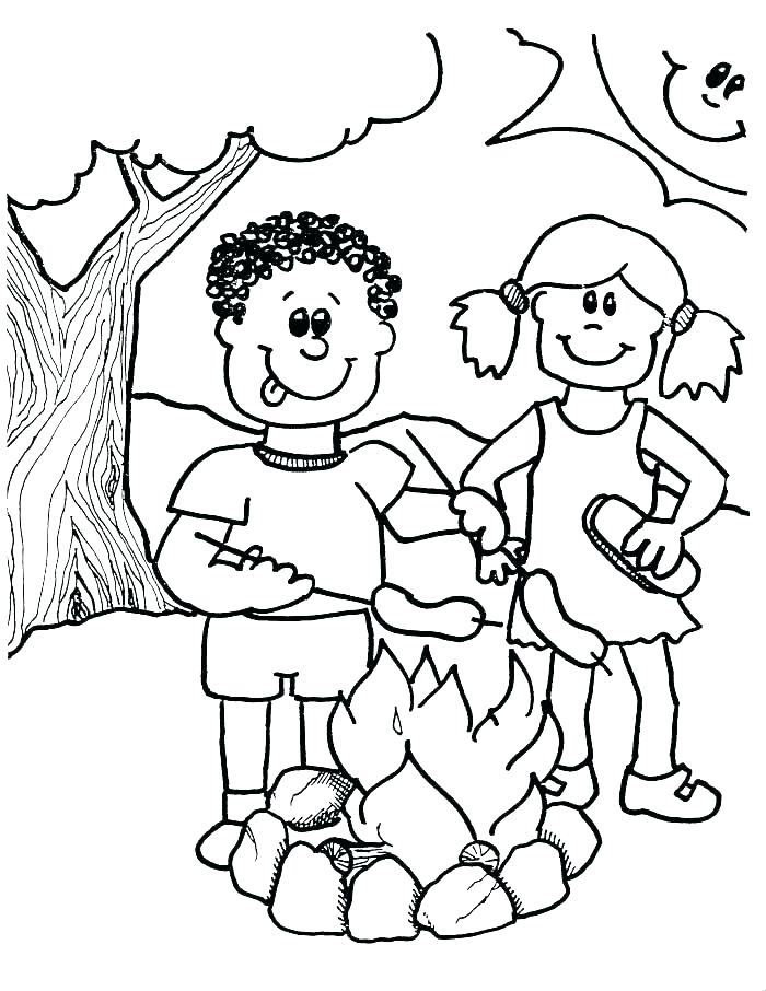 700x906 Camping Coloring Pages To Print Camping Coloring Pages Summer Camp