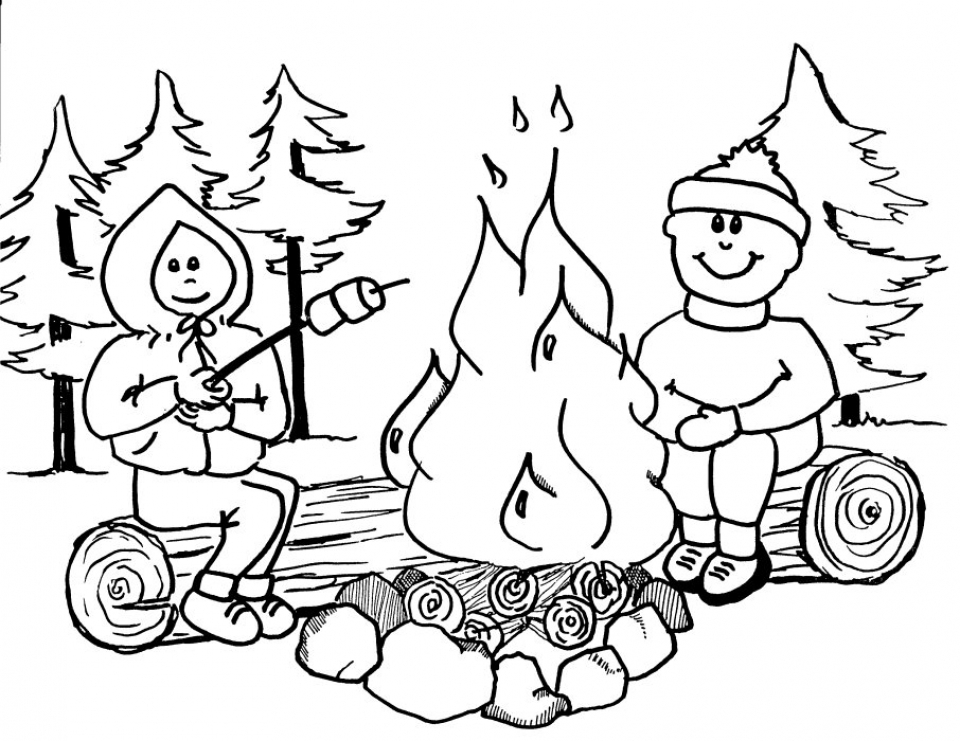 Camping Coloring Pages Exciting Camping Coloring Pages 40 960x741 Camping Coloring Pages Exciting Camping Coloring Pages 40