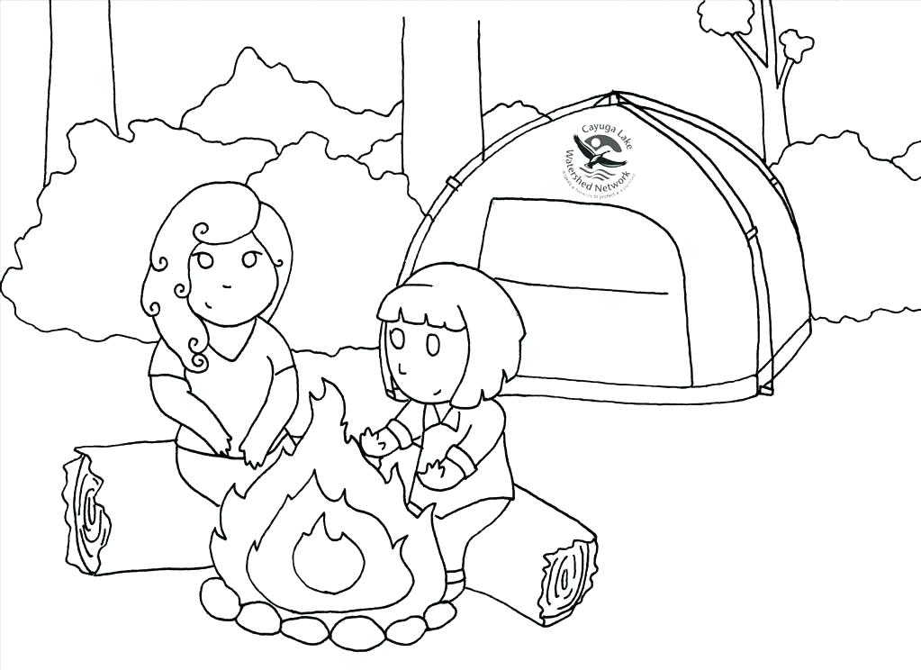 Camping Coloring Pages For Preschoolers Camping Coloring Page 1023x744 Camping Coloring Pages For Preschoolers Camping Coloring Page