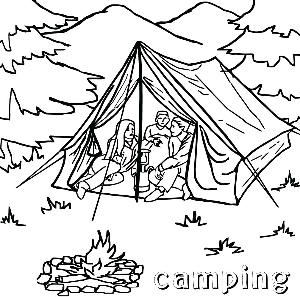 Camping Coloring Pages 1008x1000 Camping Coloring Pages