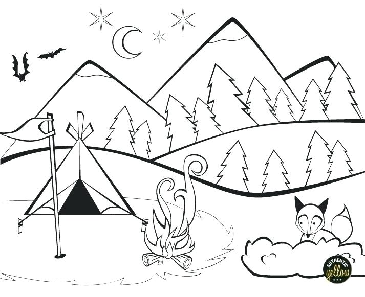 Coloring Pages Of Mountains Camping Coloring Page Camping 713x581 Coloring Pages Of Mountains Camping Coloring Page Camping