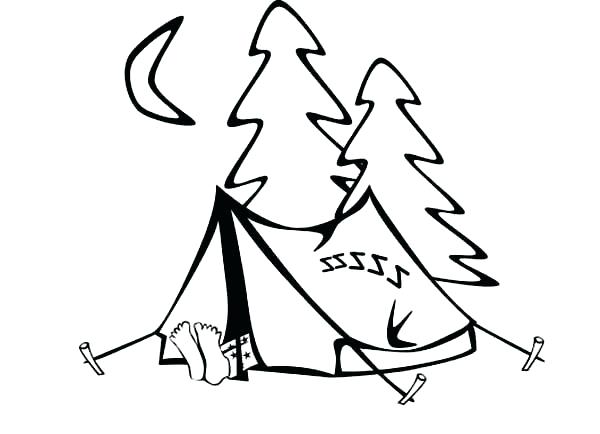 Camping Coloring Page Barbie Camping Coloring Page Camping Themed 600x434 Camping Coloring Page Barbie Camping Coloring Page Camping Themed