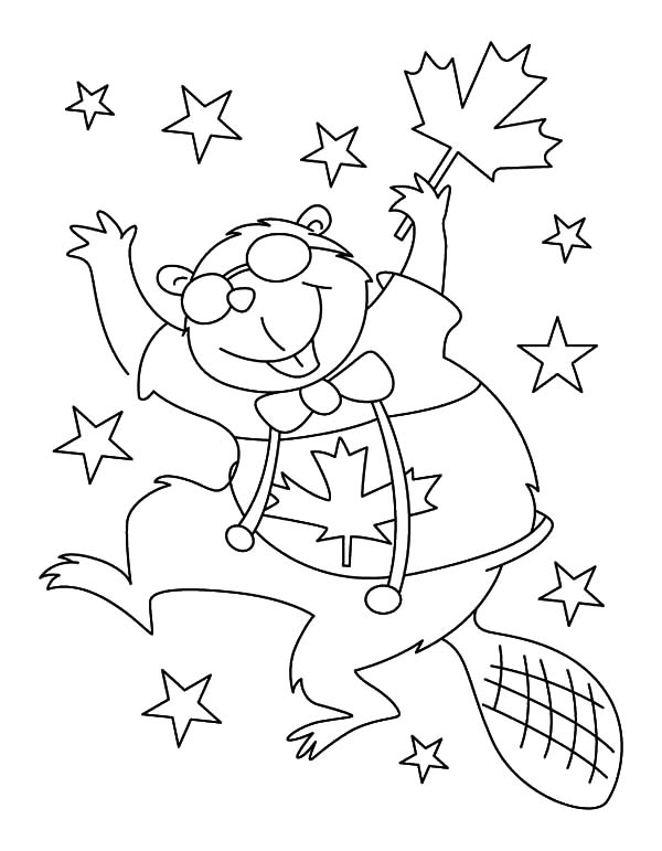 Canada Day Beaver Dance Coloring Pages 600x771 Canada Day Beaver Dance Coloring Pages