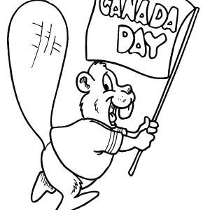 300x300 Two Cute Beavers With Canada Flag For Canada Day 2015 Coloring