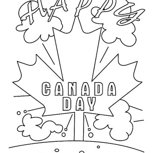 300x300 A Beaver With National Flag On Canada Day Celebration Coloring